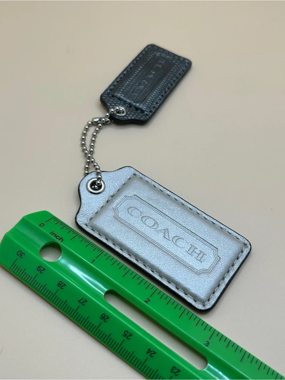 Two Authentic Coach Leather Bag Hang Tags